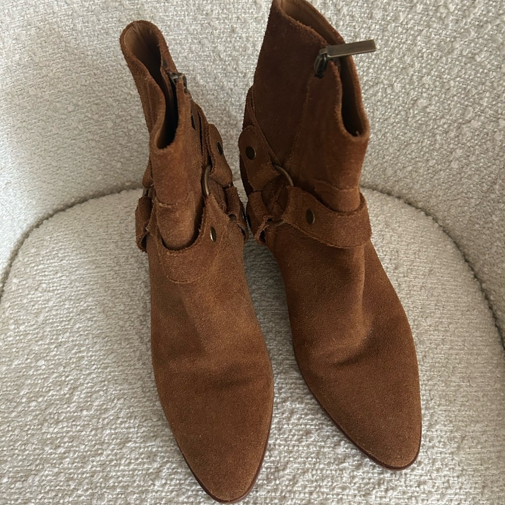 Saint Laurent suede harness booties 38.5 western - Picture 6 of 9